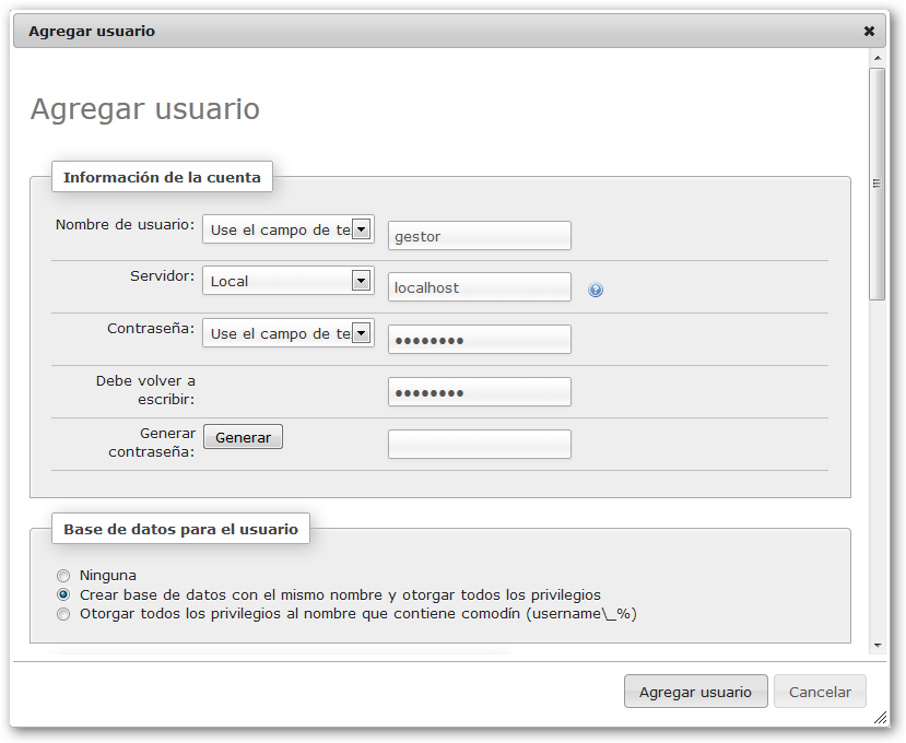 Agregar un usuario en Drupal