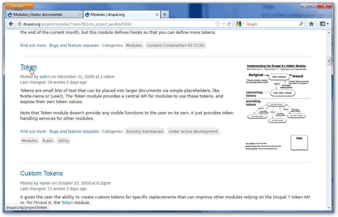 Proyecto del módulo Token de Drupal