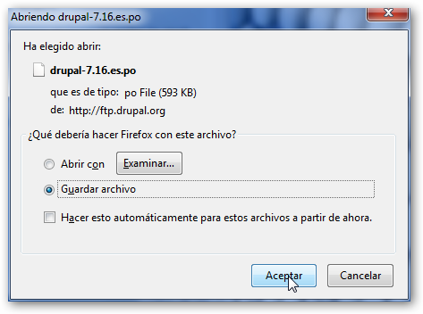 Fichero de traducción de Drupal al español