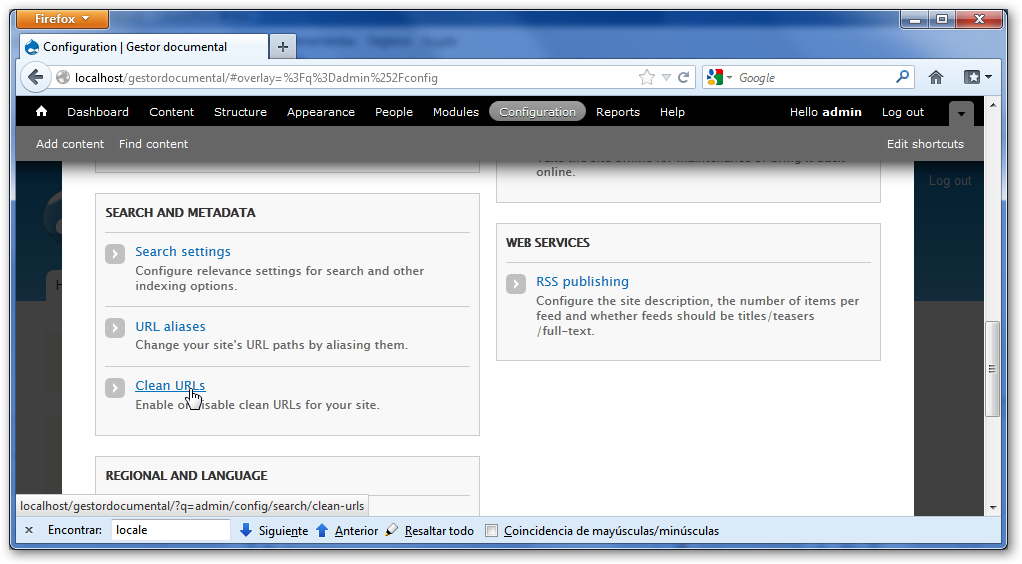 Configuracion de Clean URLs en Drupal