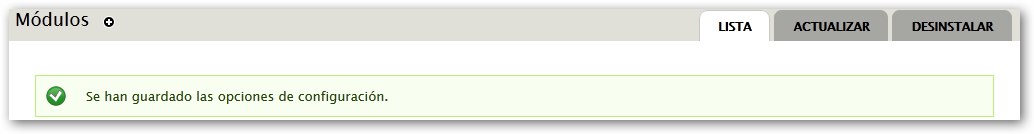 Mensaje de confirmación de Drupal