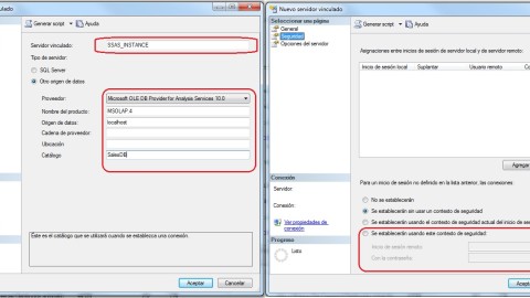 Datos de una instancia SSAS