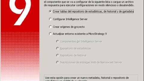 Asistente de configuración de Microstrategy