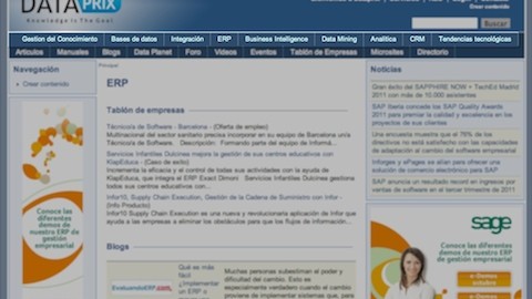 Secciones tecnológicas del menu de Dataprix