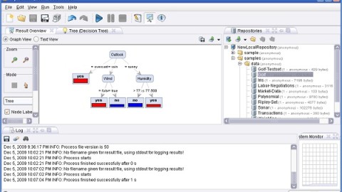Pantalla de proceso de Datamining con RapidMiner