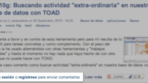 Registro para comentar entradas de blog