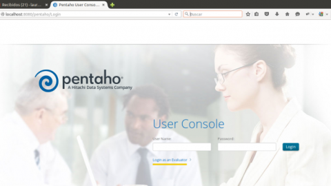 Interficie Pentaho Server