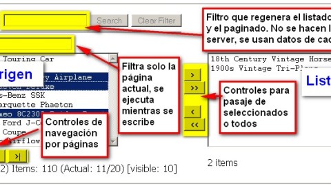 "FilterTwoListComponent" para Pentaho CDF