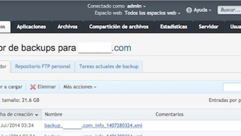 Repositorio backups servidor Plesk