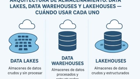 Arquitectura de almacenamiento: data lakes, data warehouses y lakehouses — cuándo usar cada uno