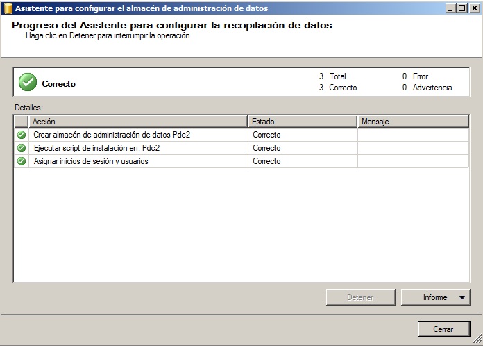 Administracion del almacen de datos de SQL Server