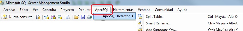 ApexSQL Refactor en  SQL Server Managent Studio
