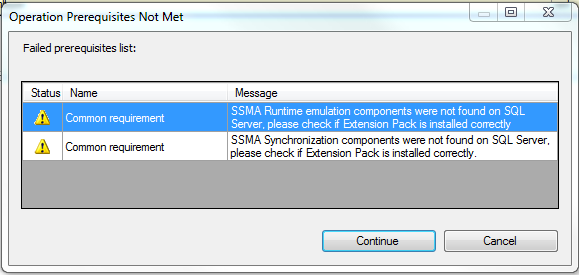 No hay que olvidar instalar las extensiones del servidor para poder usar SSMA