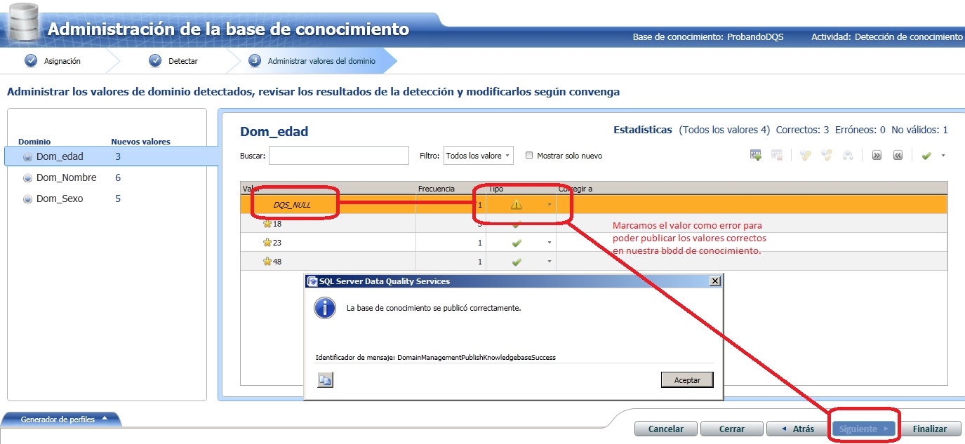 Administración de la base de conocimiento de Microsoft DQS