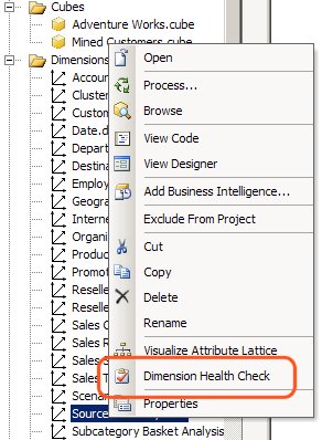 Como comprobar la integridad de una dimensión con bids helper