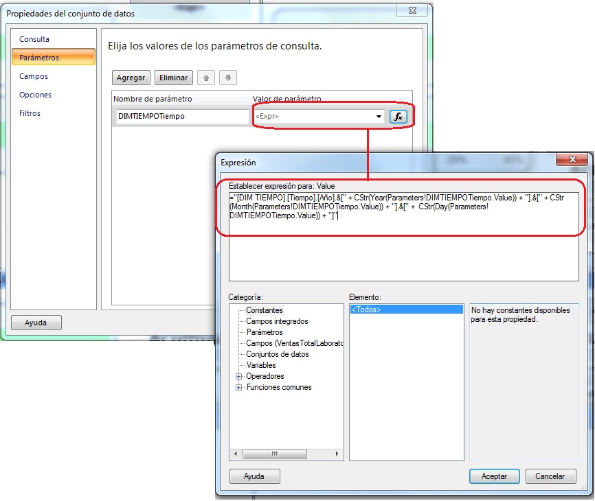 Expresiones MDX en Report Builder