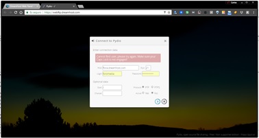 Login en el FTP por web Pydio