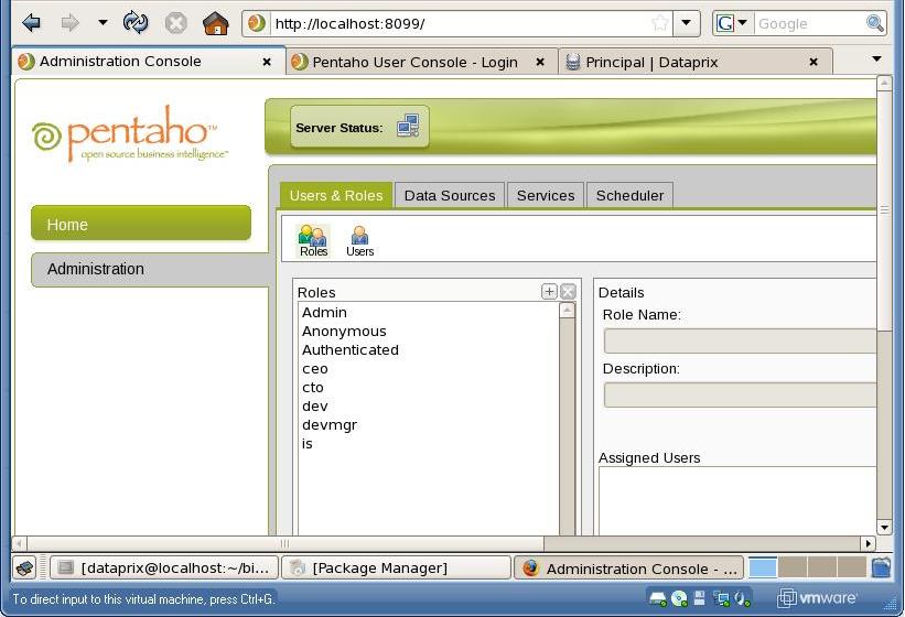 Consola de Administración de Pentaho
