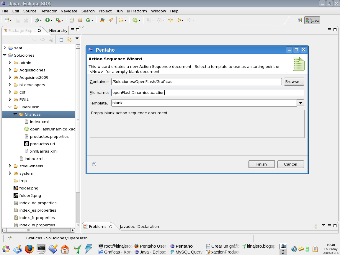 Open Flash Dinamico con Pentaho