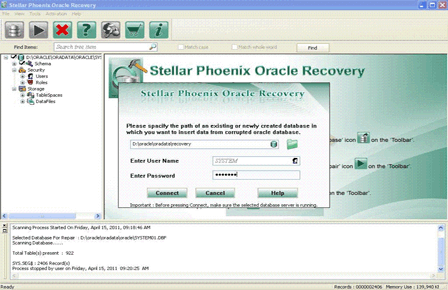 Base de datos Oracle vacía para restaurar