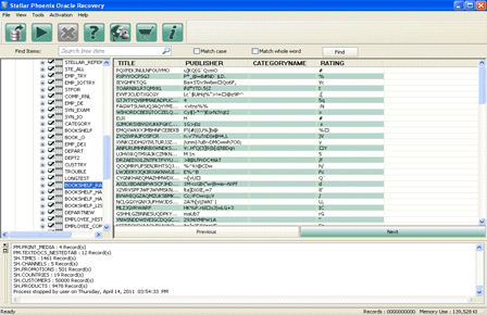 Objetos de base de datos Oracle para restaurar