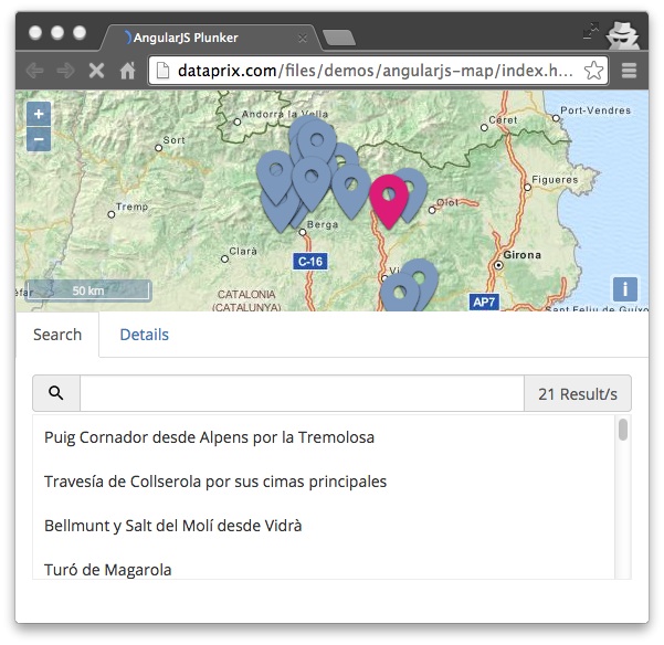 Busqueda openlayers jaangular mapa de rutas