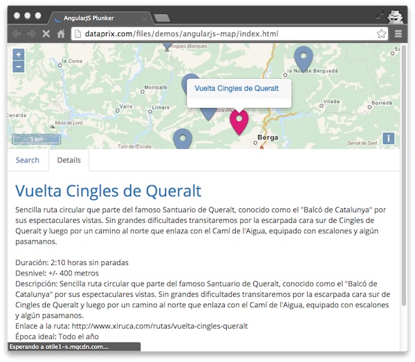 Informacion openlayers jsangular mapa de rutas