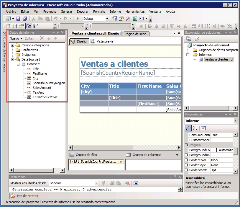 Informe de reporting services