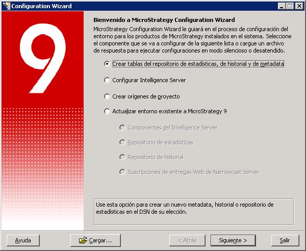 Asistente de configuración de Microstrategy