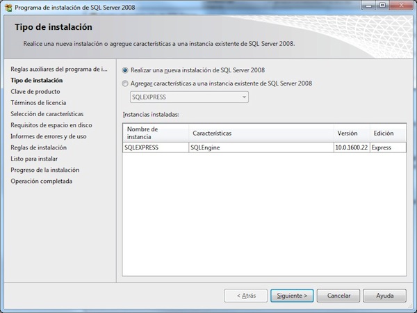 Para instalar SQL Server MAnagement Studio hay que elegir realizar una nueva instalación