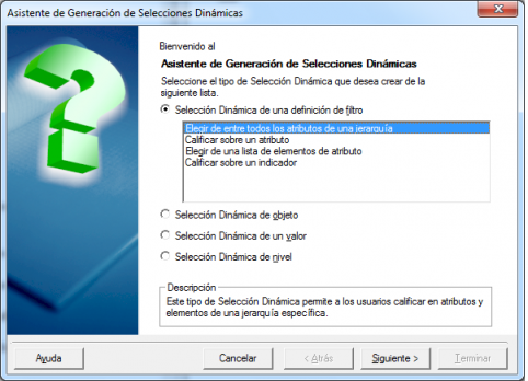 Asistente para selecciones dinamicas de Microstrategy