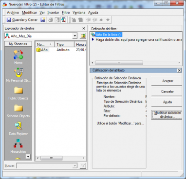 Editor de filtros Microstrategy