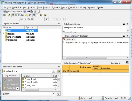 Editor de Informes de Microstrategy