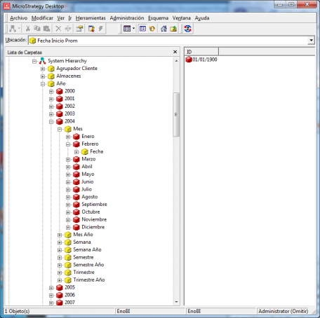 Jerarquia de Navegacion en Microstrategy