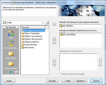 Definición de indicador de formación en MicroStrategy