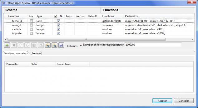 Talend tRowGenerator