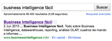 Búsqueda Business Intelligence Facil