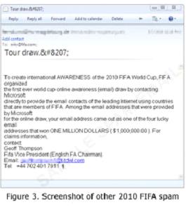 Pantallazo de Spam con FIFA 2010