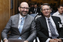 Felix del Barrio, Director de Oracle Iberica - Jim Decker, de Sun Microsystems