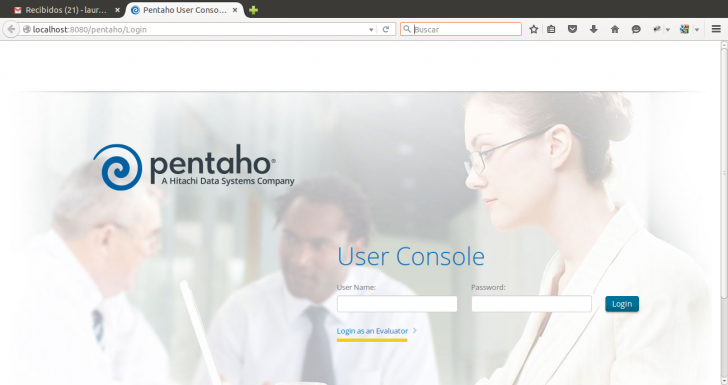 Interficie Pentaho Server