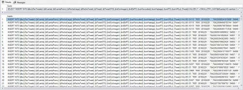 Script para generación de SQL Inserts dinámicos