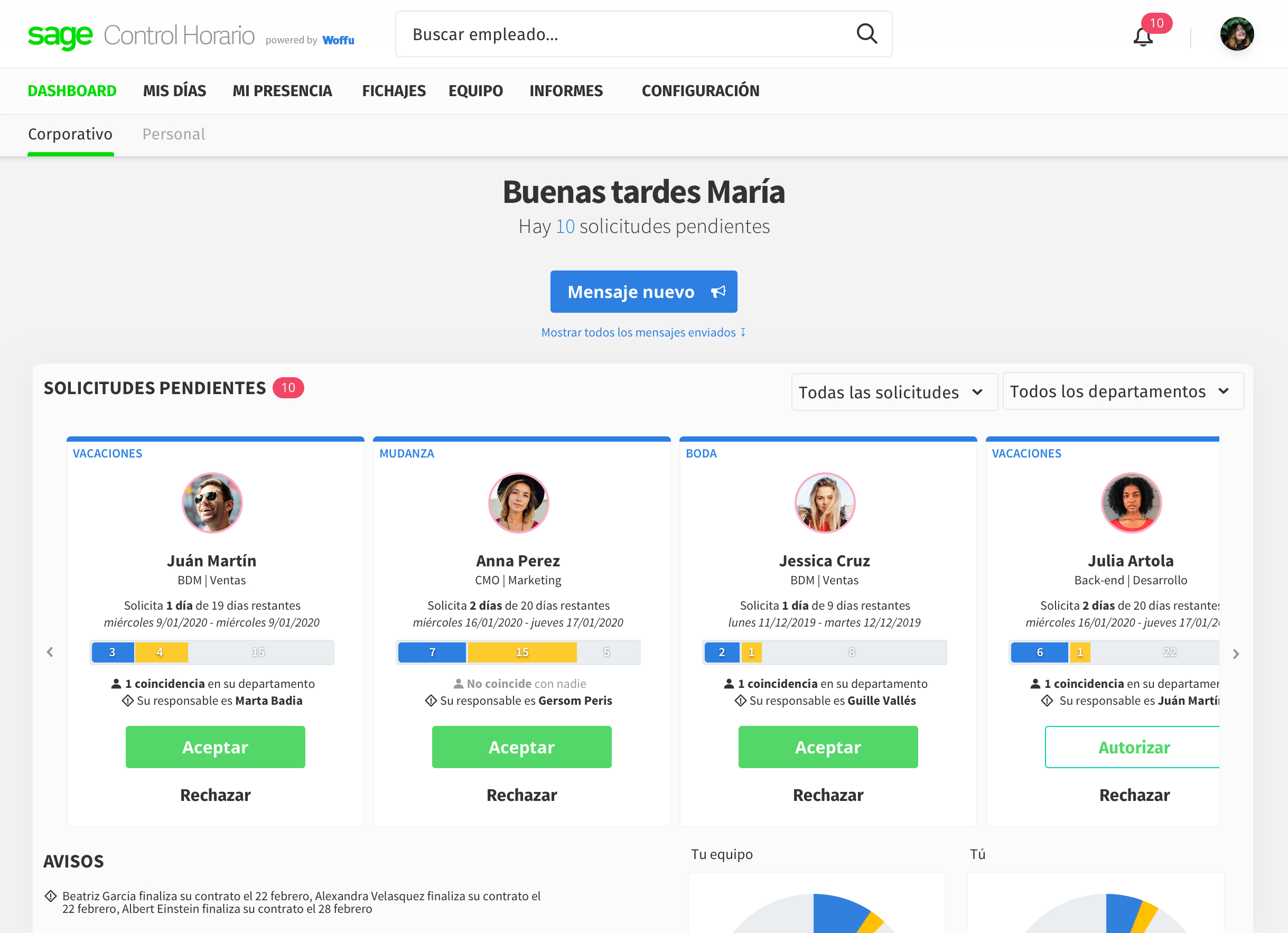 Sage control horario