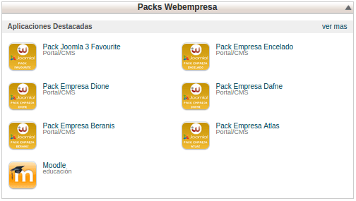 Packs de aplicaciones de hosting web empresa