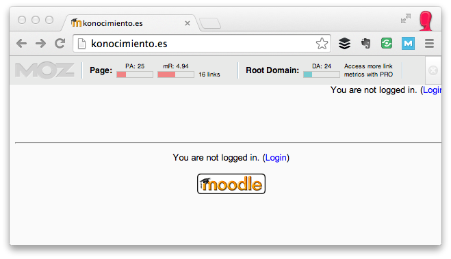 Ranking de SEO Moz para un sitio