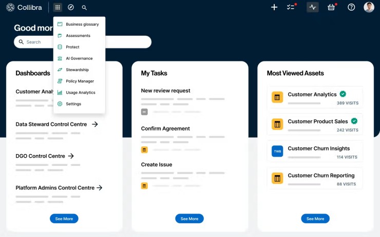 User dashboard - Collibra Data Intelligence Platform
