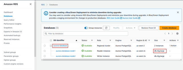 Amazon Aurora in RDS