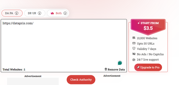 "Domain Authority Checker"