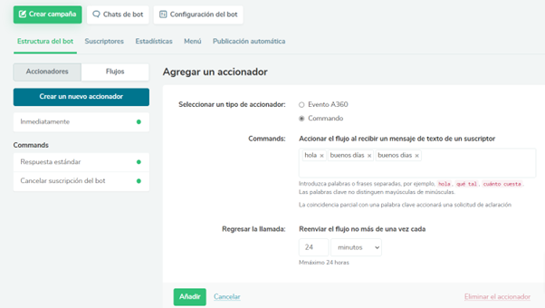 Chatbot de Sendpulse